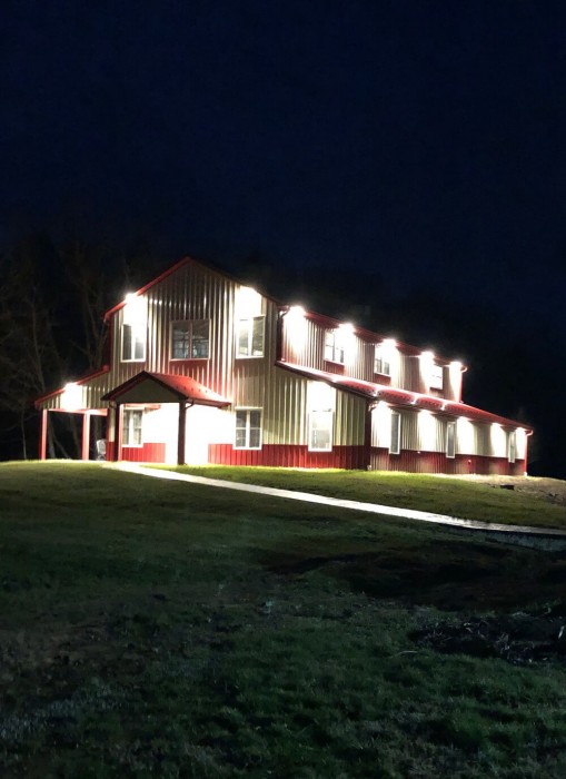 Orbit: Soffit installation in Elizabeth Town, Tennessee. Private farm.