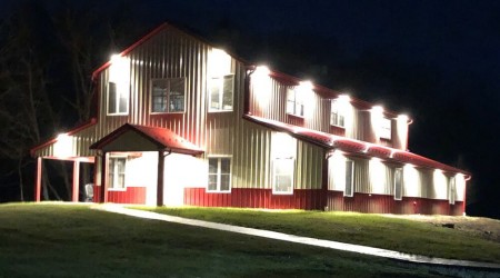 Orbit: Soffit installation in Elizabeth Town, Tennessee. Private farm.