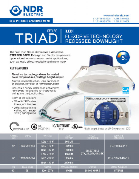 Sell Sheets: Triad 5 CCT