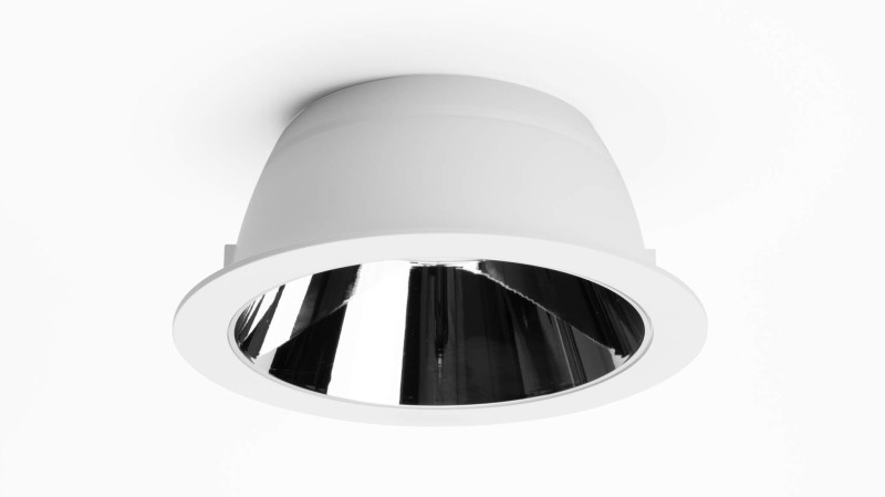 white / chrome baffle finish